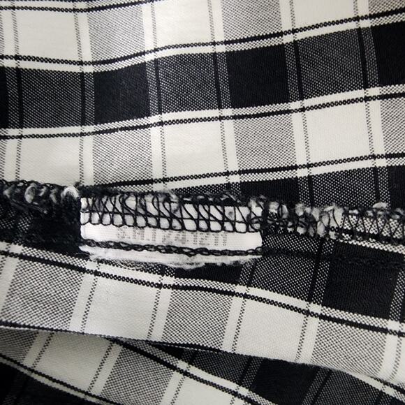 Foxcroft Shirt Shaped Fit Women 18W Button Black White Gingham 3/4 Sleeve Pocket - Picture 10 of 10